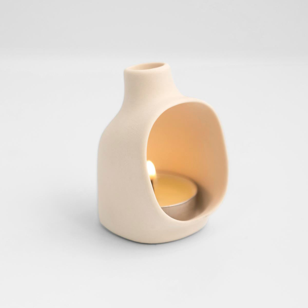 Flue - Ceramic Candle Lamp - White